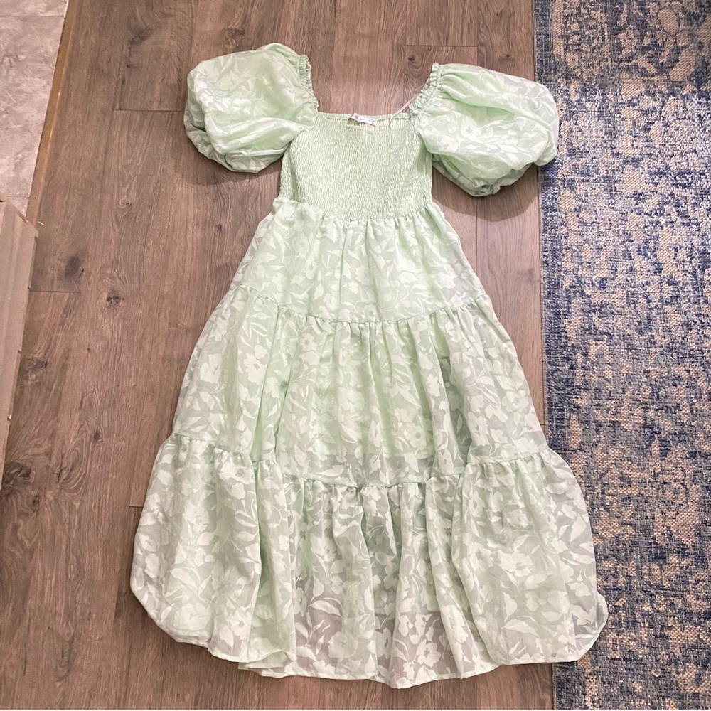 Puff Sleeve Midi Dress